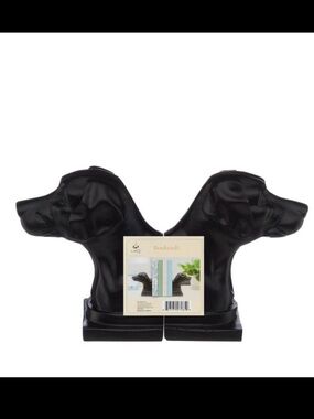 Black Dog Head Bookends - Home Accents